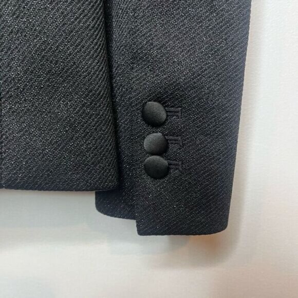 RW & Co. Women's Single-Breasted Stretch Lining Blazer Black Shimmer Size 00 - Picture 5 of 13